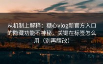 从机制上解释：糖心vlog新官方入口的隐藏功能不神秘，关键在标签怎么用（别再瞎改）