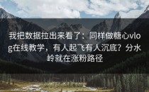 我把数据拉出来看了：同样做糖心vlog在线教学，有人起飞有人沉底？分水岭就在涨粉路径