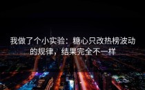 我做了个小实验：糖心只改热榜波动的规律，结果完全不一样