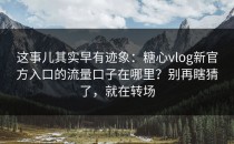 这事儿其实早有迹象：糖心vlog新官方入口的流量口子在哪里？别再瞎猜了，就在转场