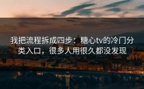 我把流程拆成四步：糖心tv的冷门分类入口，很多人用很久都没发现