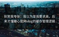 别笑我夸张：我以为是我要求高，后来才懂糖心官网vlog的缓存管理逻辑