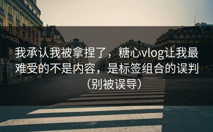 我承认我被拿捏了，糖心vlog让我最难受的不是内容，是标签组合的误判（别被误导）  第1张