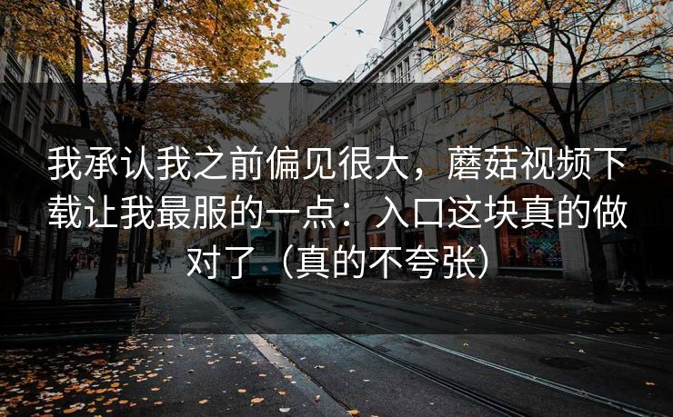 我承认我之前偏见很大，蘑菇视频下载让我最服的一点：入口这块真的做对了（真的不夸张）